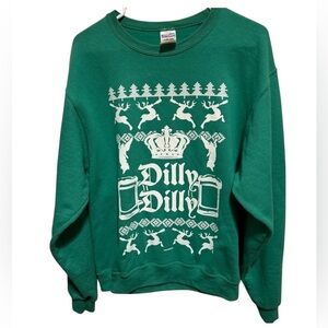 Jerzees Green Crewneck Dilly Dilly Sweatshirt Size M